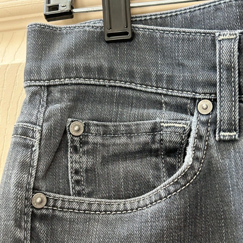 7 For All Mankind Blue Bootcut Mid Rise Boho Westerncore Denim Jeans Size 30 - Picture 5 of 13